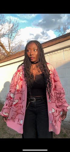 Customer photo review of Beary Gloomy Cardigan