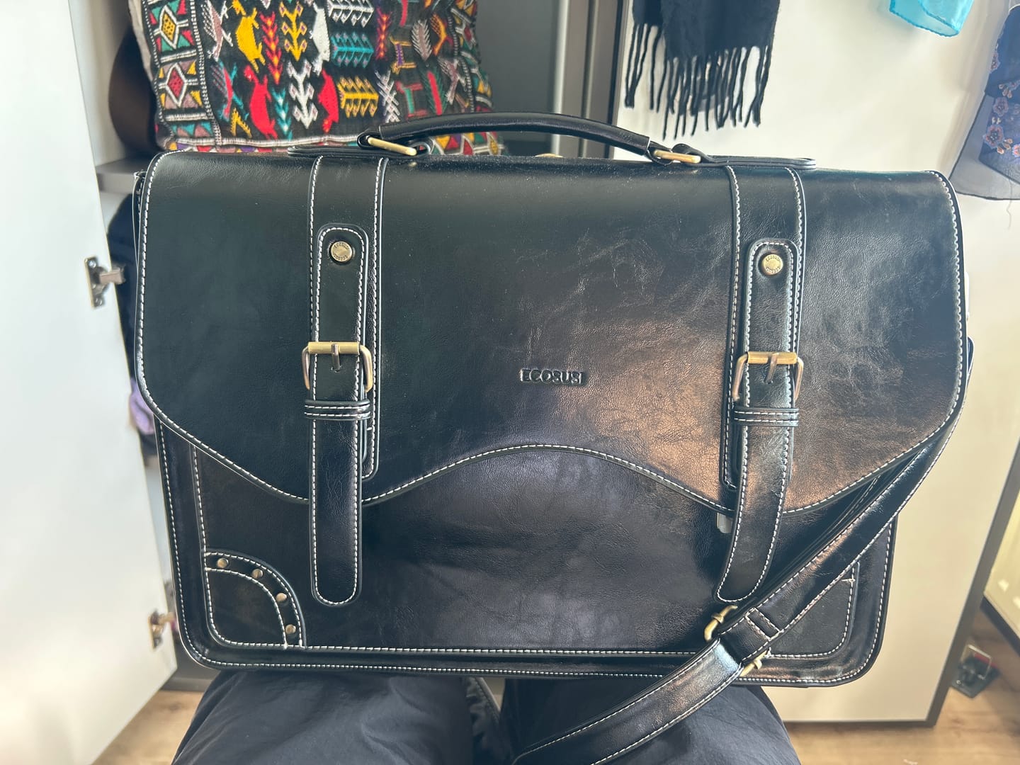Customer photo review of Wilder Vintage Rivet 15.6-Inch Briefcase