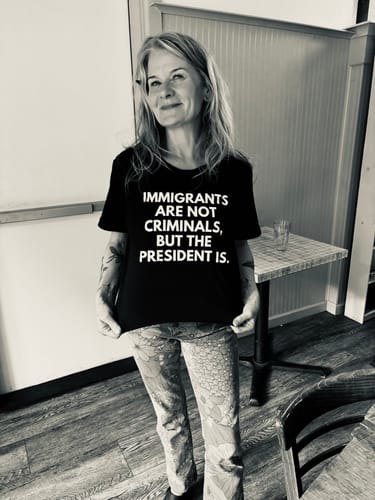 Customer photo review of Immigrants Premium Unisex T-Shirt