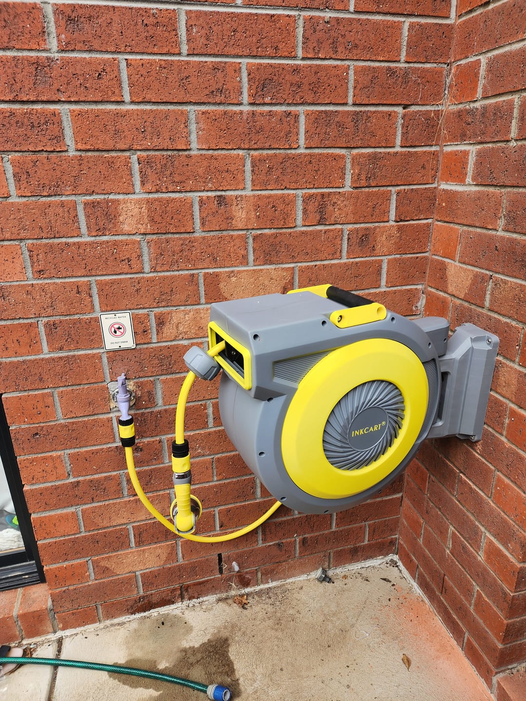 Customer photo review of 30m Retractable Garden Hose Reel.. Fully Installed