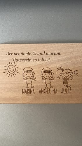 Kundenbewertung mit Foto zu Frühstücksbrettchen Der schönste Grund warum Vater sein so toll ist