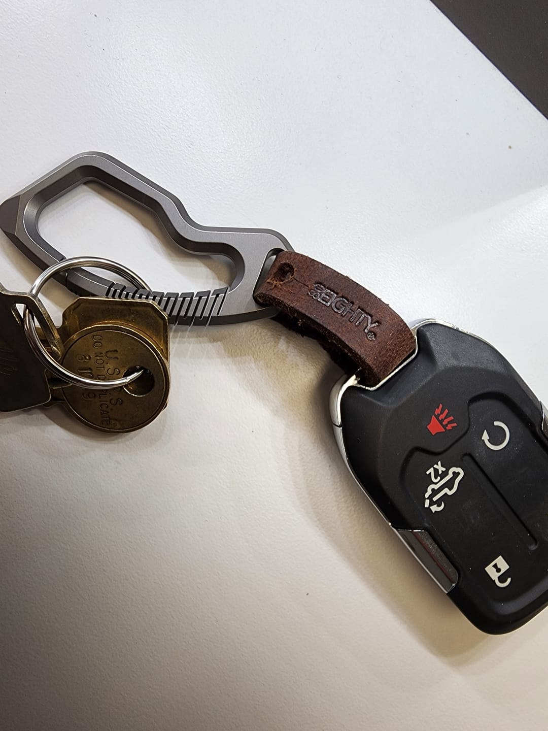 Customer photo review of 80Eighty®  Titanium Carabiner Keychain
