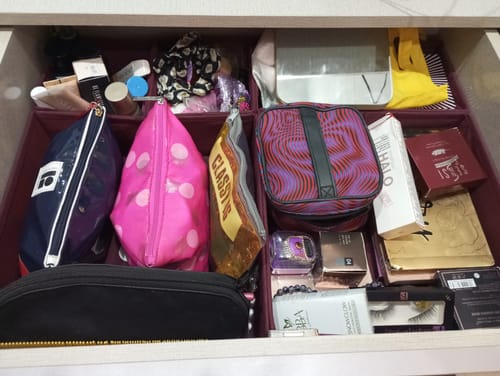 Customer photo review of Qoolish Pack of 3 Chic Maroon Drawer Organizers