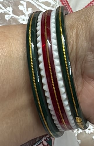 Customer photo review of Red – “Crimson Charm Women’s Bangle” (Pack of 1 Pair) (2 pis)