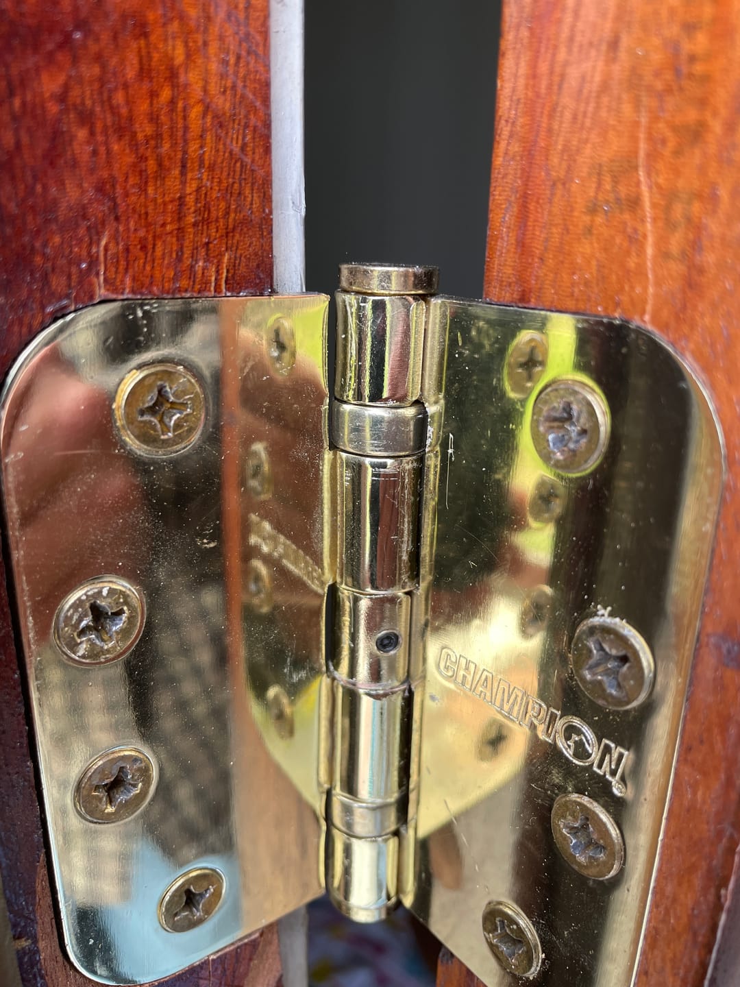 Customer photo review of Polished Brass Commercial Ball Bearing Hinge (4" x 4", single hinge)