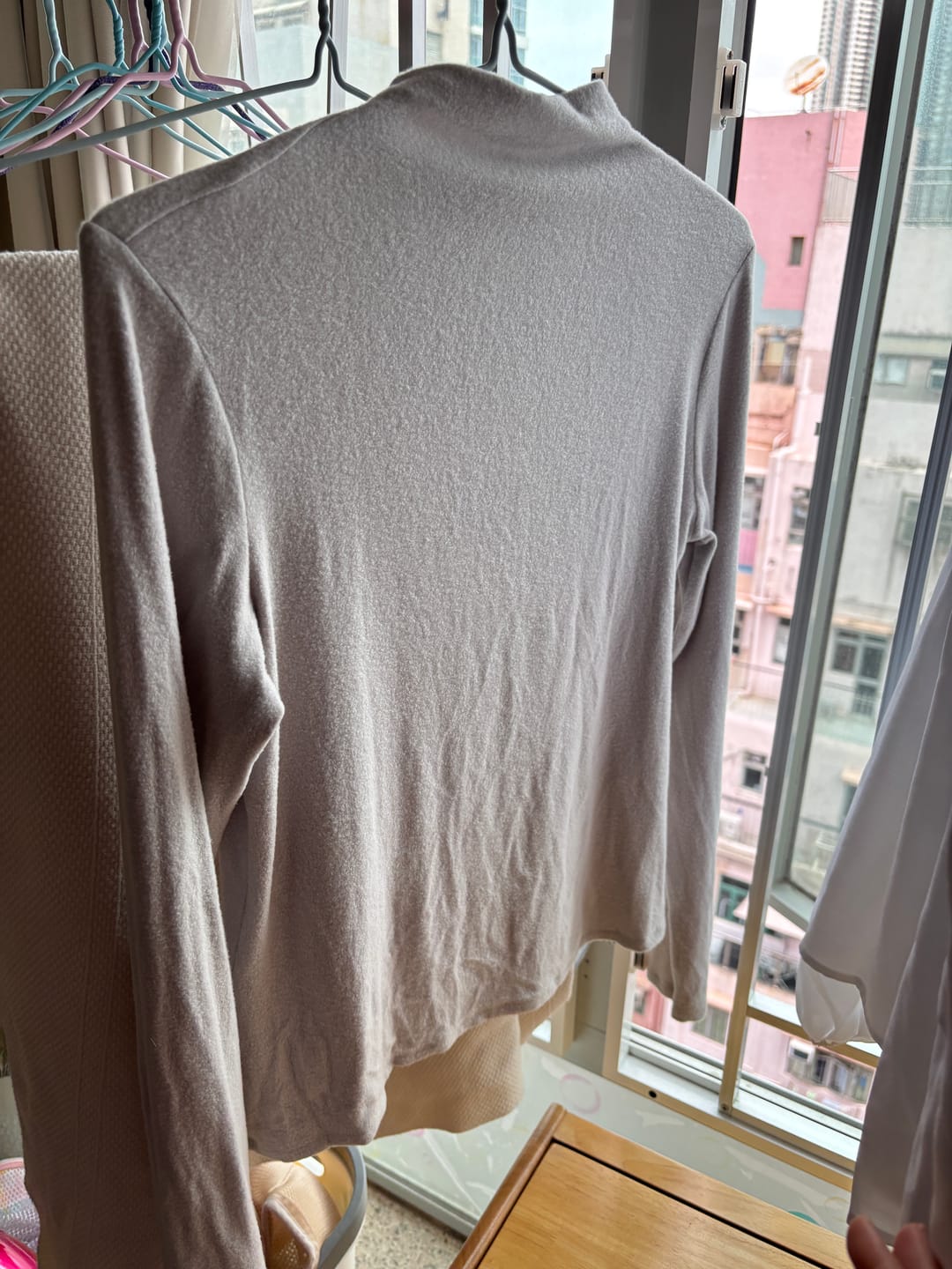 Customer photo review of Teddy Furry Funnel Neck Top
