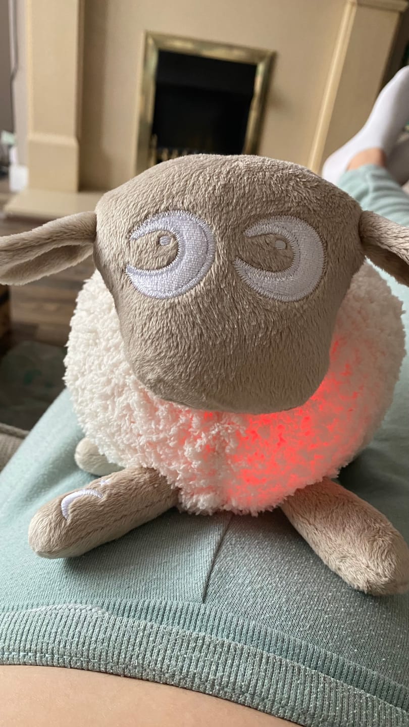 Customer photo review of ewan Deluxe | baby shushing sleep sheep | beige