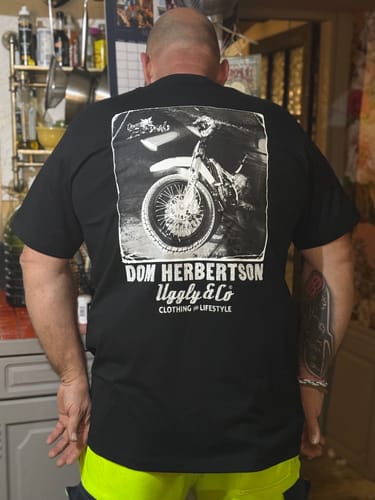 Customer photo review of Dom Herbertson Flattrack Tee