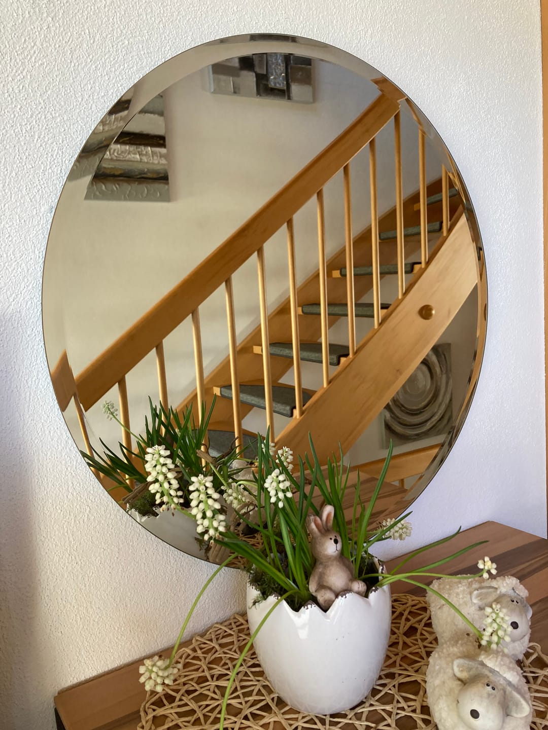 Customer photo review of Spiegel ohne Rahmen, Badspiegel & Wohnzimmerspiegel inkl. Befestigungsset, mit Facette, Rund