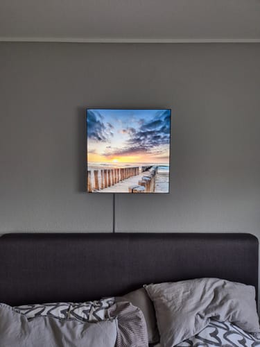 Customer photo review of Canvalight® Leuchtbild | Wellenbrecher am Nordseestrand | Quadrat