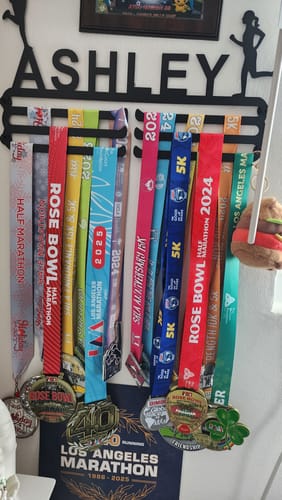 Customer photo review of Customized Medal Display Hanger