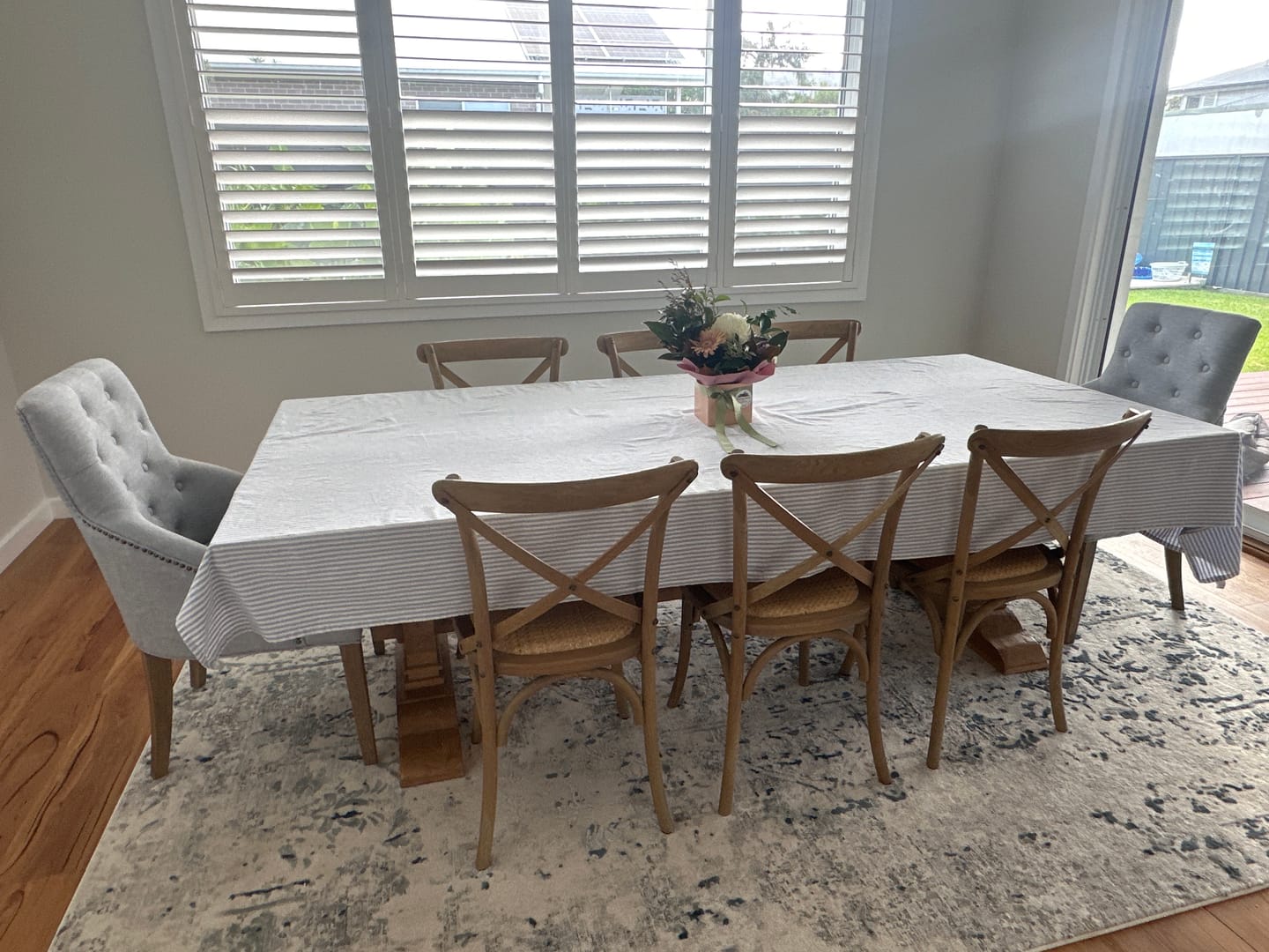 Customer photo review of Leopold Upholstered Linen Dining Chair