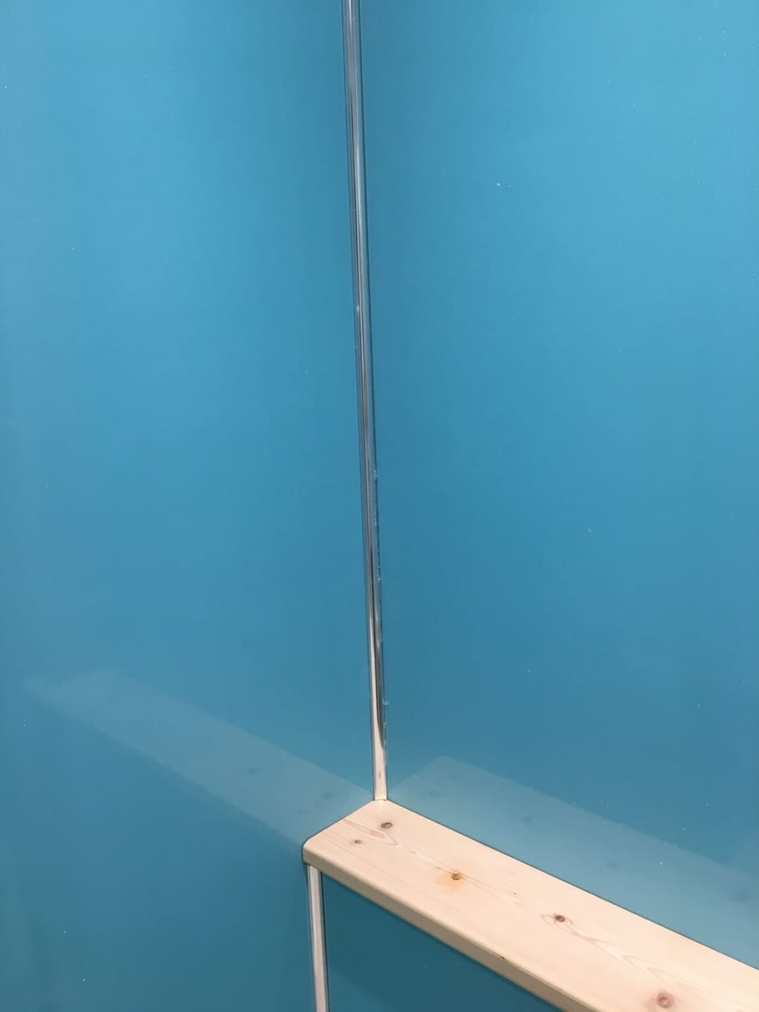 Customer photo review of 10mm Aqua Blue Shimmer Gloss Shower Panel 1M x 2.4M