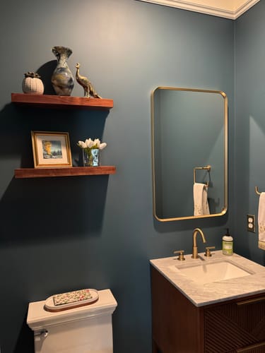 Customer photo review of Walnut Floating Shelves