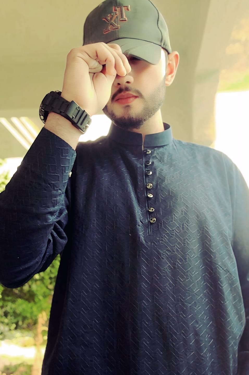 Customer photo review of 100% PURE COTTON BASE EMBROIDERY (summer Crown Plus 01) navy blue