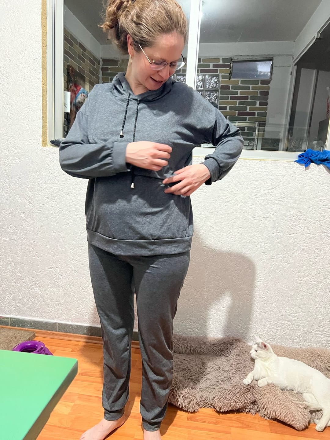 Customer photo review of Pants de embarazo y lact •Gris oxford•