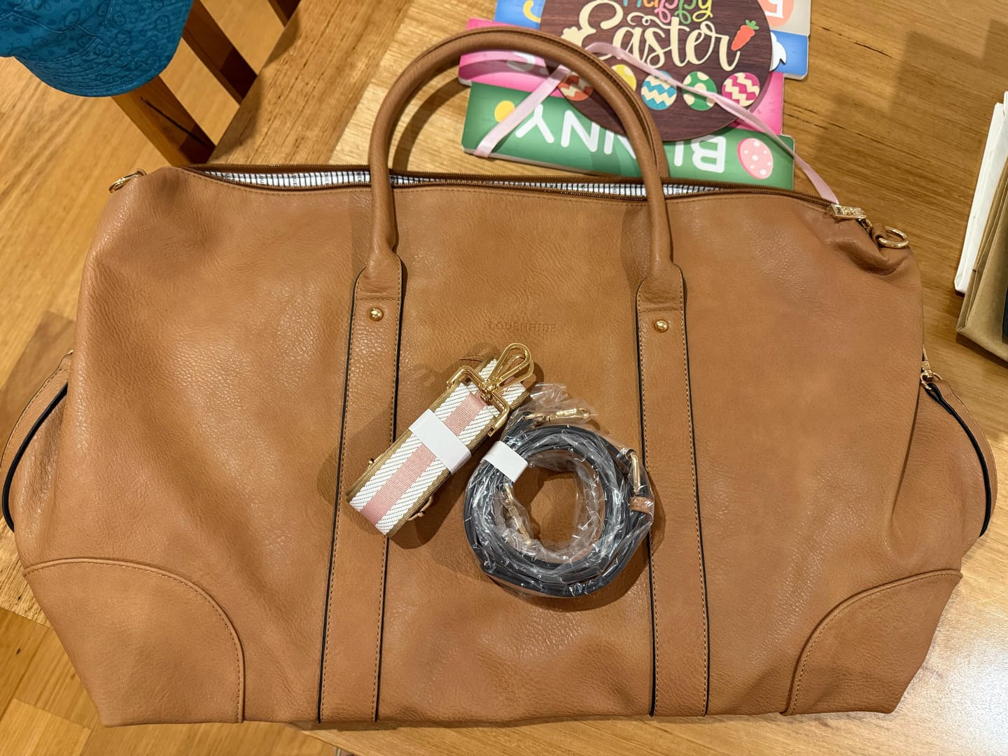 Customer photo review of Alexis Stripe Weekender Travel Bag - Black Stripe