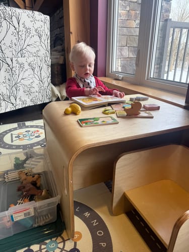 Customer photo review of Toddler Flipping Chairs And Bench Set