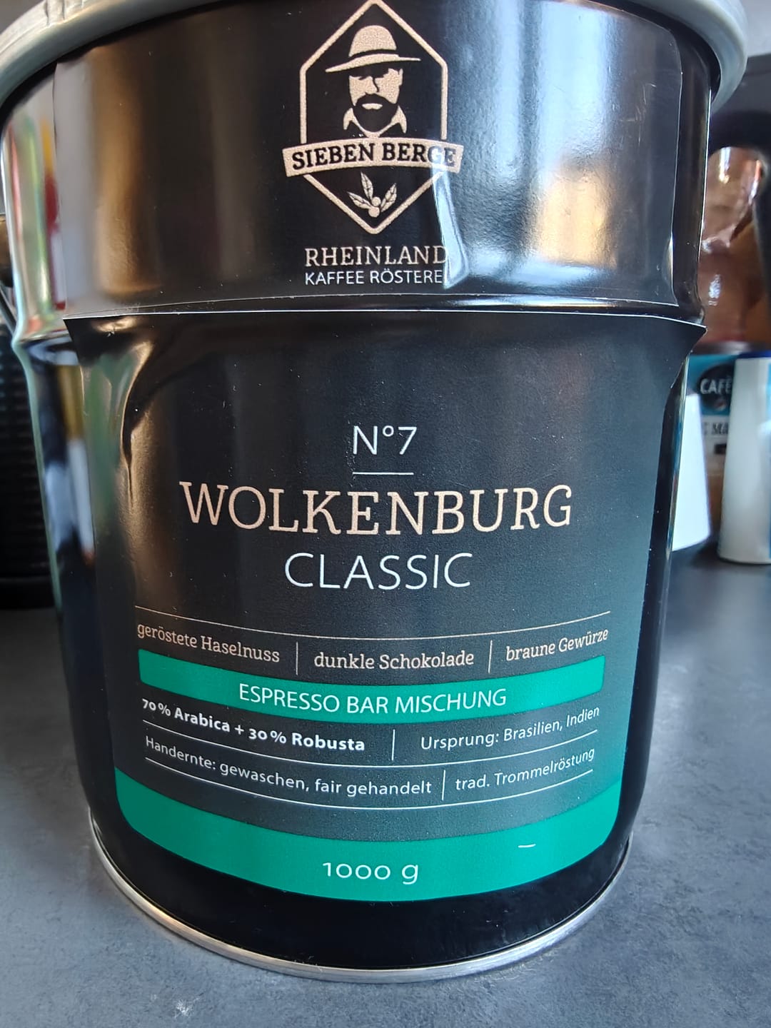 Customer photo review of N°7 Wolkenburg Classic Eimer Kaffeebohnen