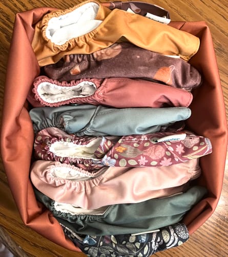 Customer photo review of Patterned Lounger Pocket Cloth Diaper — Minky Fleece with Athletic Wicking Jersey