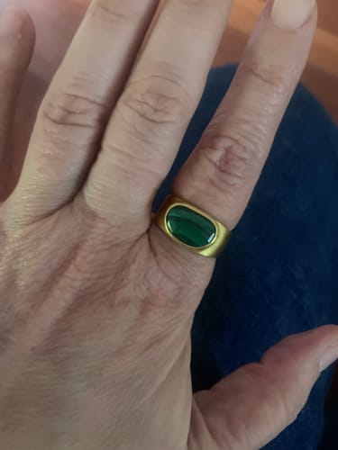 Customer photo review of FREE-FORM MALACHITE COCKTAIL RING