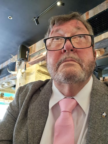 Customer photo review of Barry Wang Pink Solid Silk Men's Necktie Pocket Square Cufflinks Set