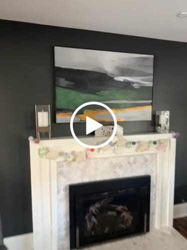 Customer video review of Green And Gold Abstract Painting #ABAV129