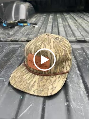 Customer video review of Custom Leather Patch Goat Rope Hats - Mossy Oak & Old’s Cool Styles
