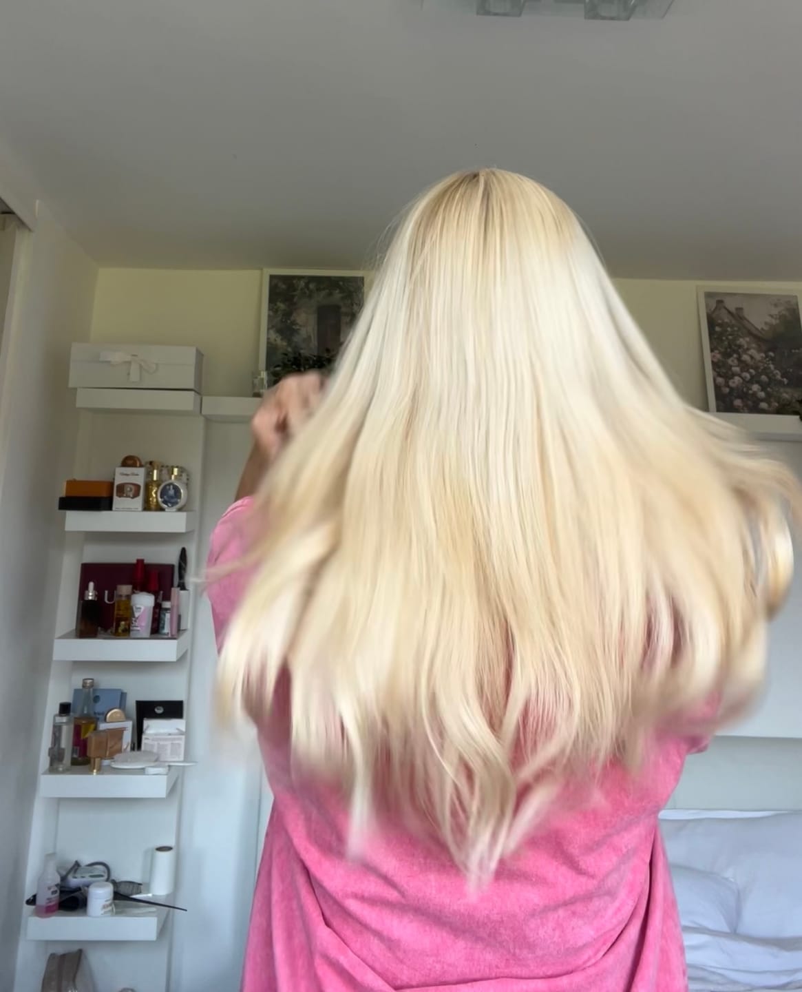 Customer photo review of Stranded 14" Seamless Five Piece Clip-in Human Hair Extension (95g) #1001 Polar Star