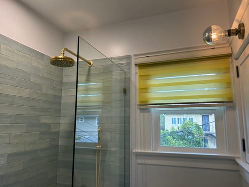 Customer photo review of Unlacquered Brass Concealed Shower with cross handle