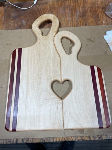 Customer photo review of 20x15" Organic Romeo & Juliet With Heart Set Acrylic Router Template