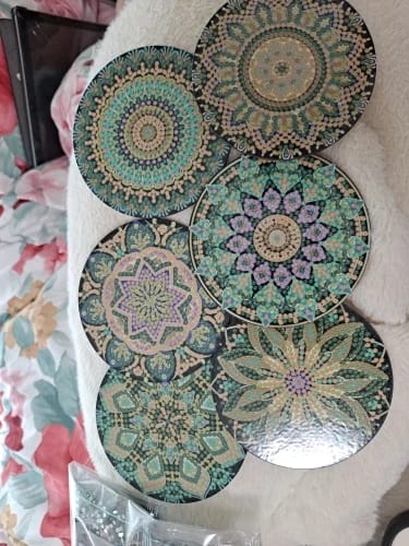 Customer photo review of 6pcsets Diamond Painting Coasters Kits With Holder