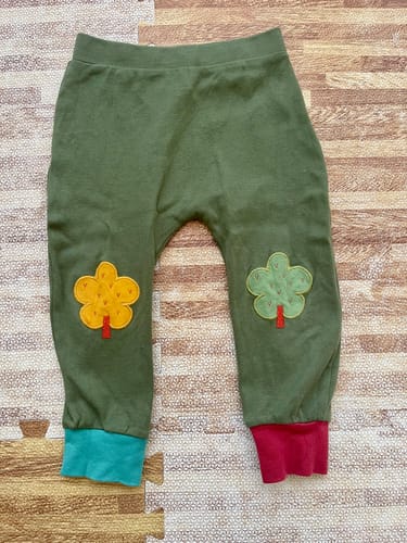 Customer photo review of Woodland Green Leaf Knee Patch Joggers