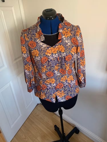 Customer photo review of Luxury Dressmaking 100% Digital Printed Cotton Lawn- 55" (Orange & Yellow)
