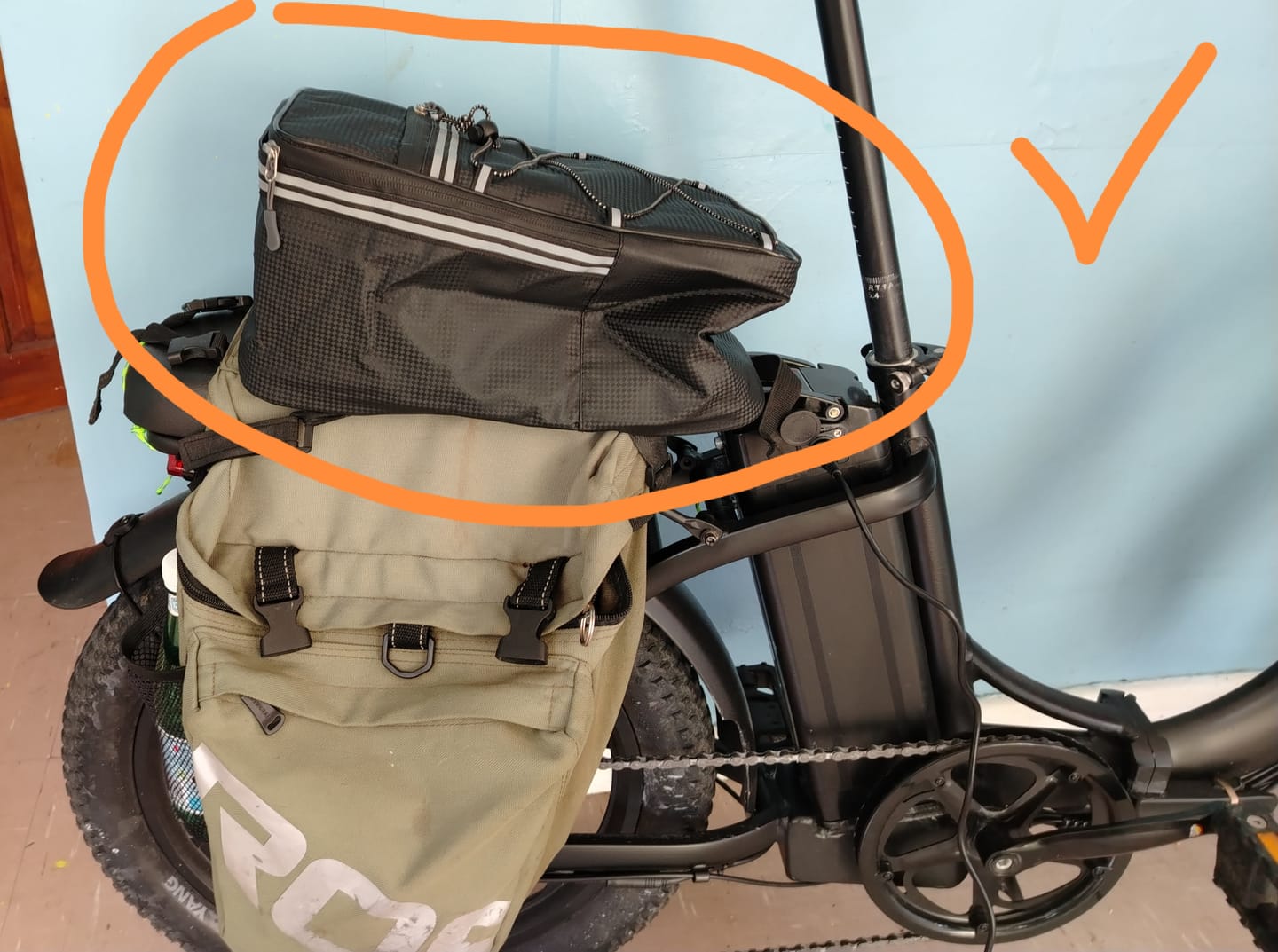 Customer photo review of 12L Waterproof Bicycle Bag (Save more with ebike BUT not for separate sale)