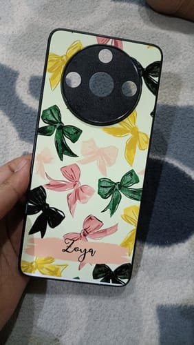 Customer photo review of Bow Customize Glass Case Cover For Realme/Narzo