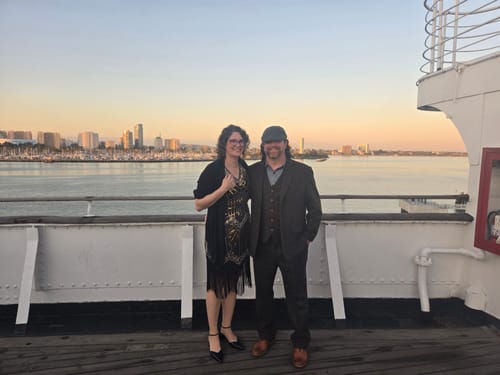 Customer photo review of Moss Herringbone Tweed 3 Piece Suit