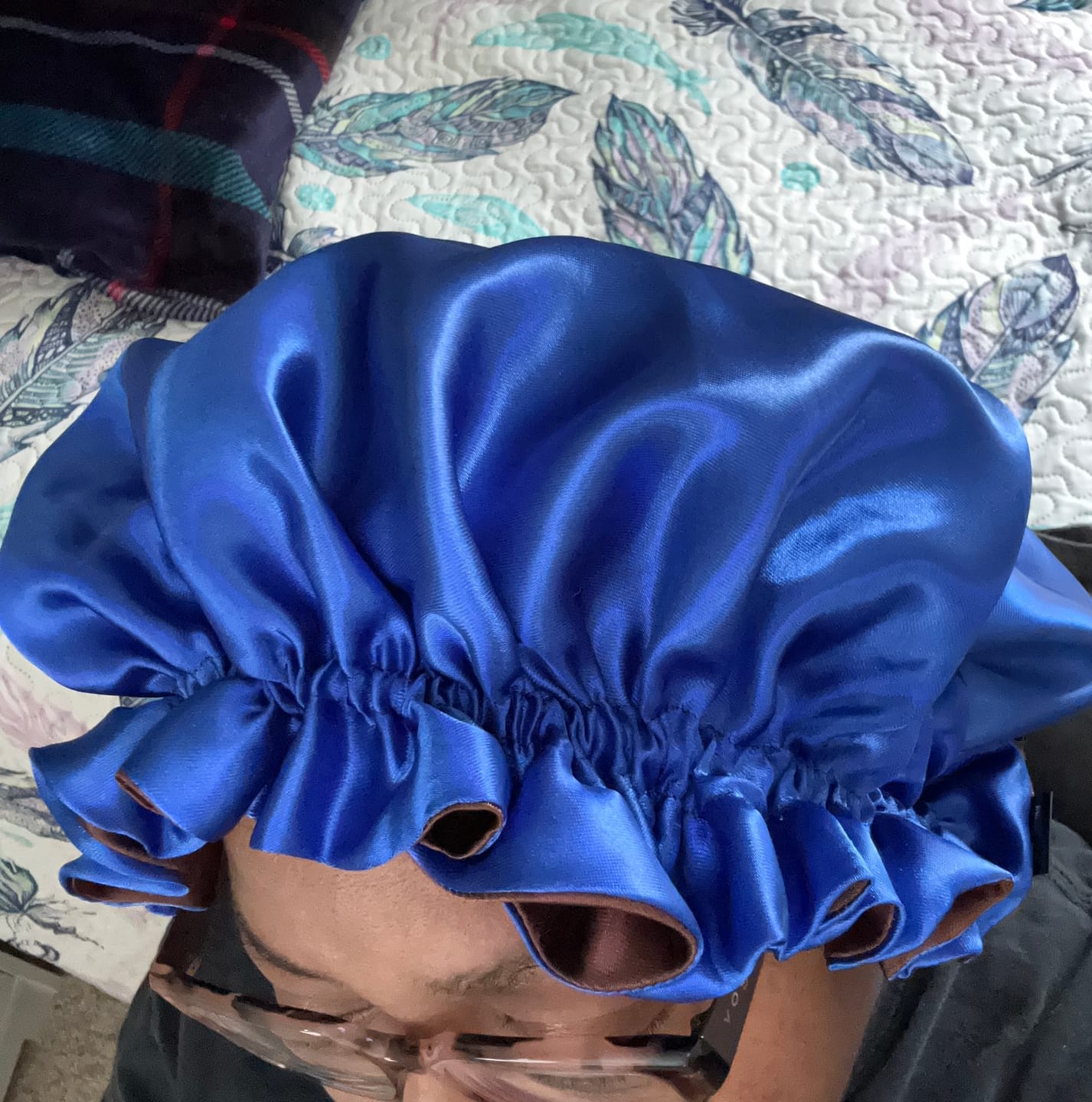Customer photo review of Satin bonnet