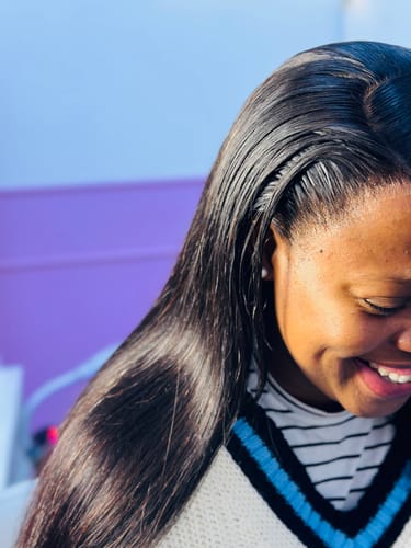 Customer photo review of 13a Machine Made Wigs: Full Frontal HD Closure Wigs