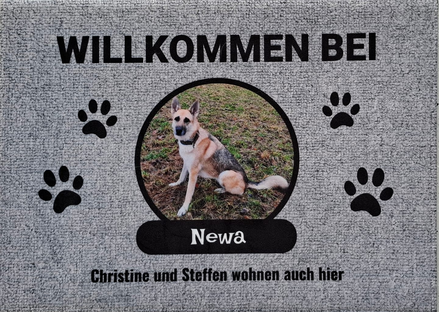 Customer photo review of Foto mit Namensschild - Individuelle Fußmatte