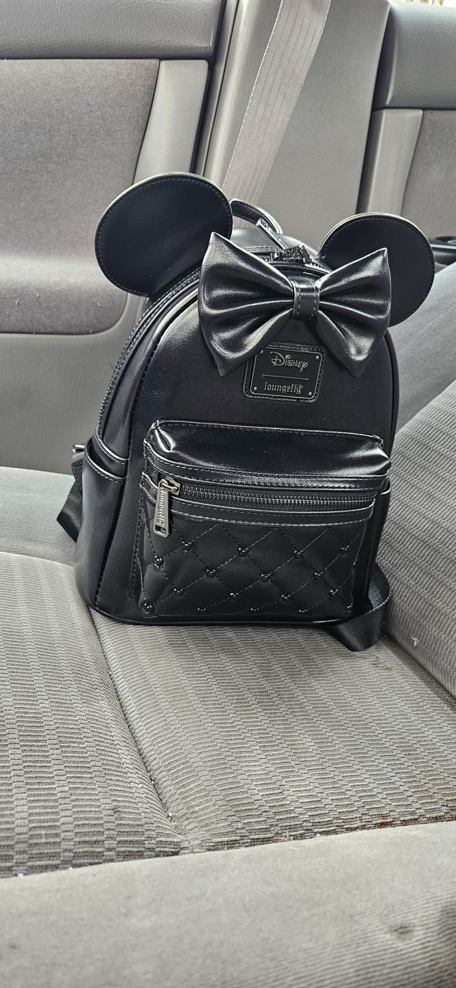 Customer photo review of Loungefly Disney The Minnie Mouse Classic Series Mini Backpack: Midnight Iridescent - 707 Street Exclusive
