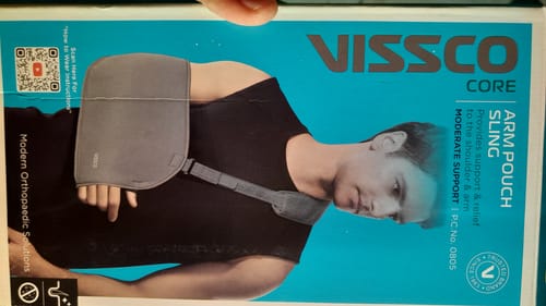 Customer photo review of Tropical Arm Sling  | Provides Mild  Support & Stability to the Shoulder in Resting Position to Promote Healing - Grey Color