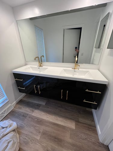 Customer photo review of Belgian Floating Vanity (24"-84")