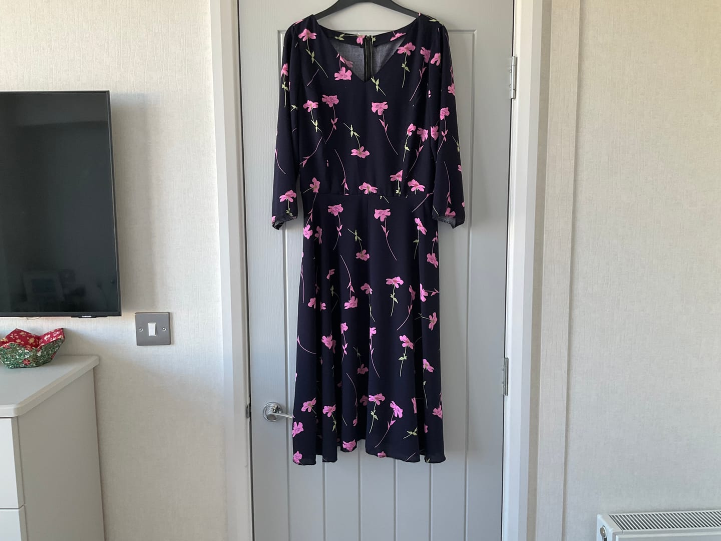 Customer photo review of Falling Flowers Viscose Challis Fabric