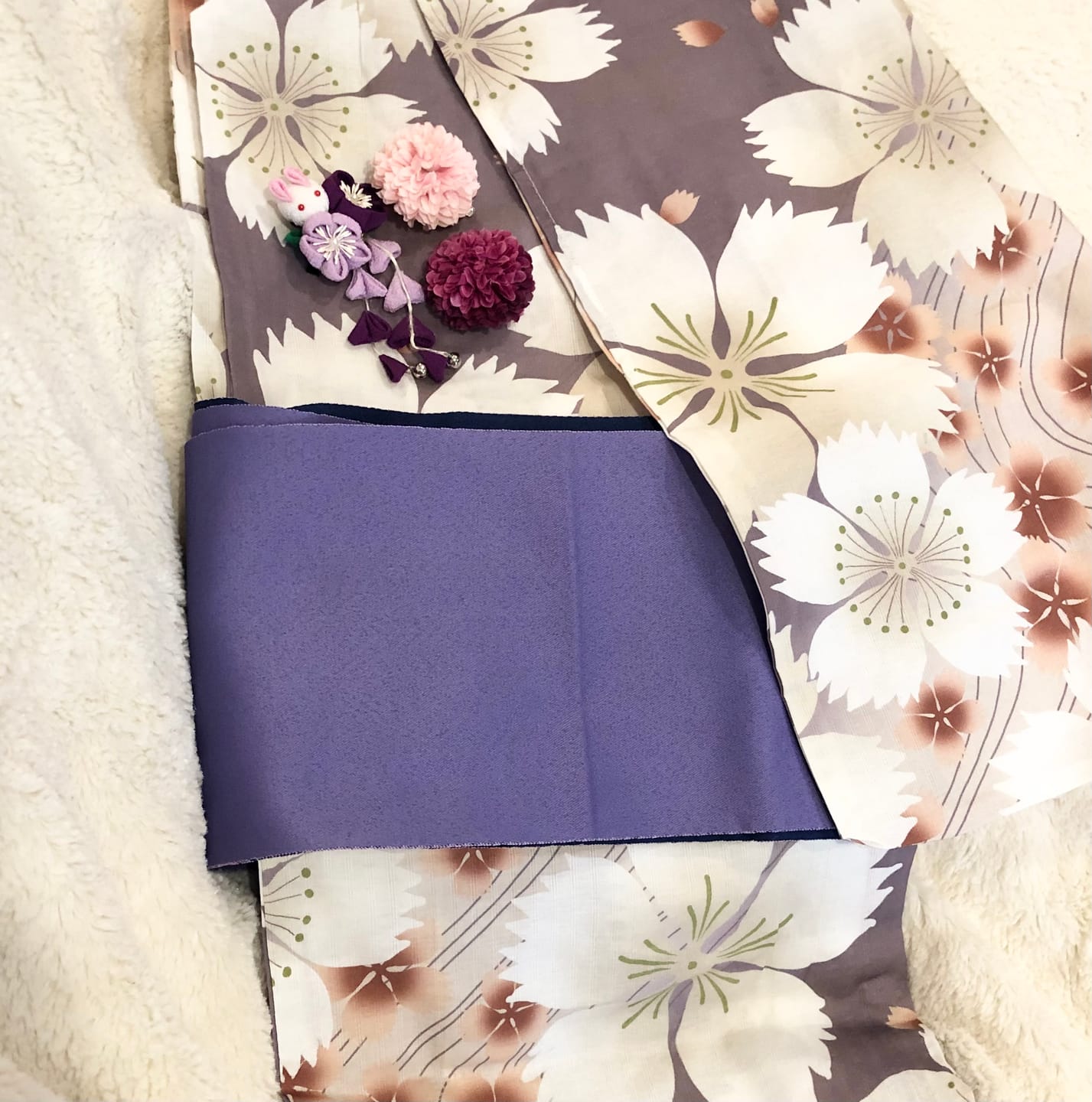 Customer photo review of Flat Obi Belt - Blue and Pink