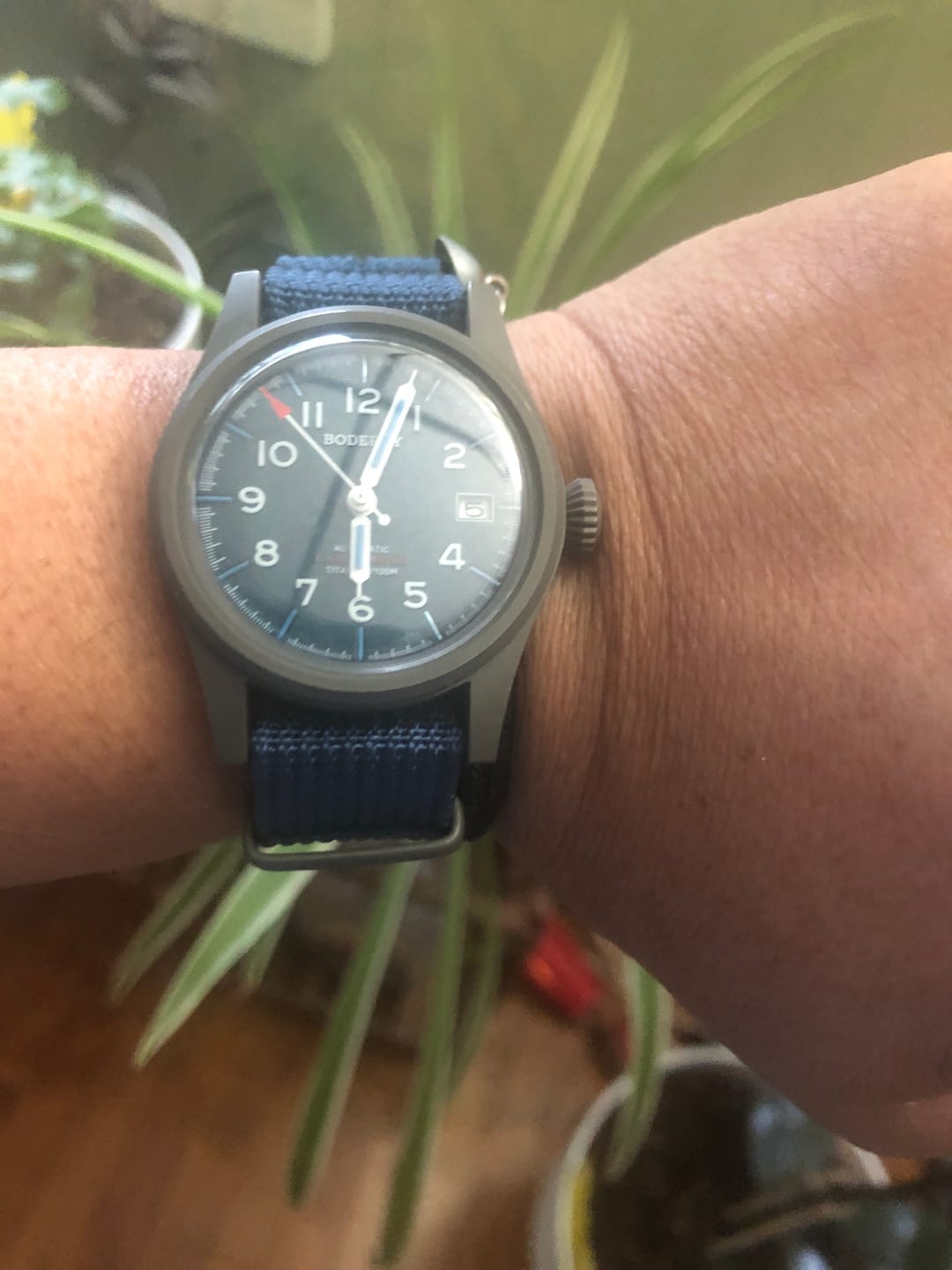 Customer photo review of LANDMASTER - 100M Waterproof Titanium Automatic Field Watch | Blue