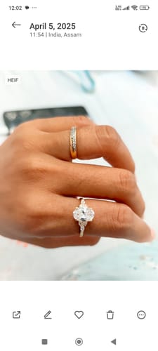 Customer photo review of Oval Diamond Solitaire Ring