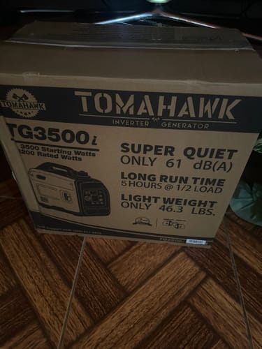Customer photo review of Pack Generador 3.5Kva 16 Amperes de estructura militar y partida electrica con AVR Modelo TG3500E Tomahawk Power + Aceite 4T + Cable 10m con conexiones