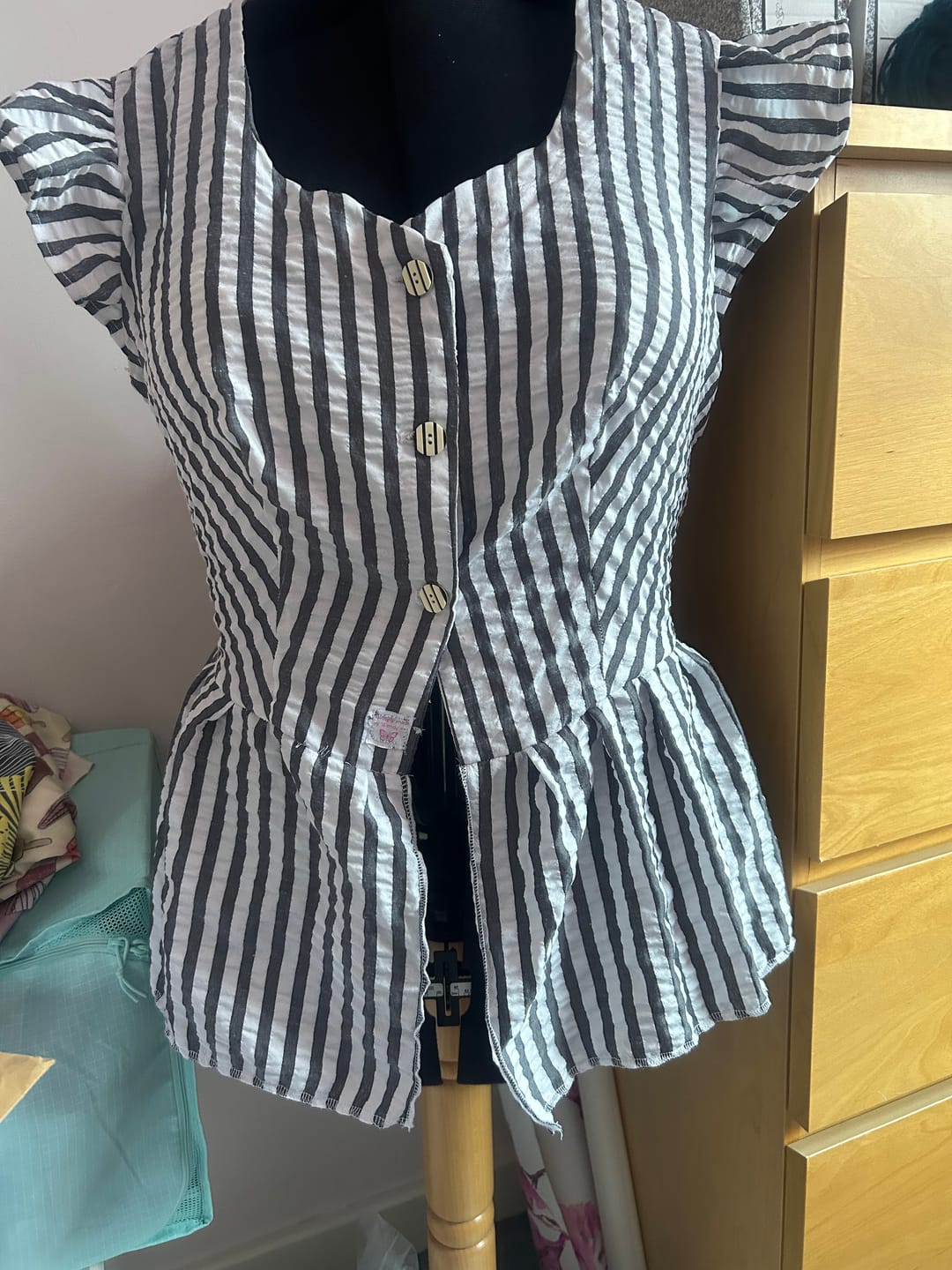 Customer photo review of Wide Stripes Seersucker Fabric