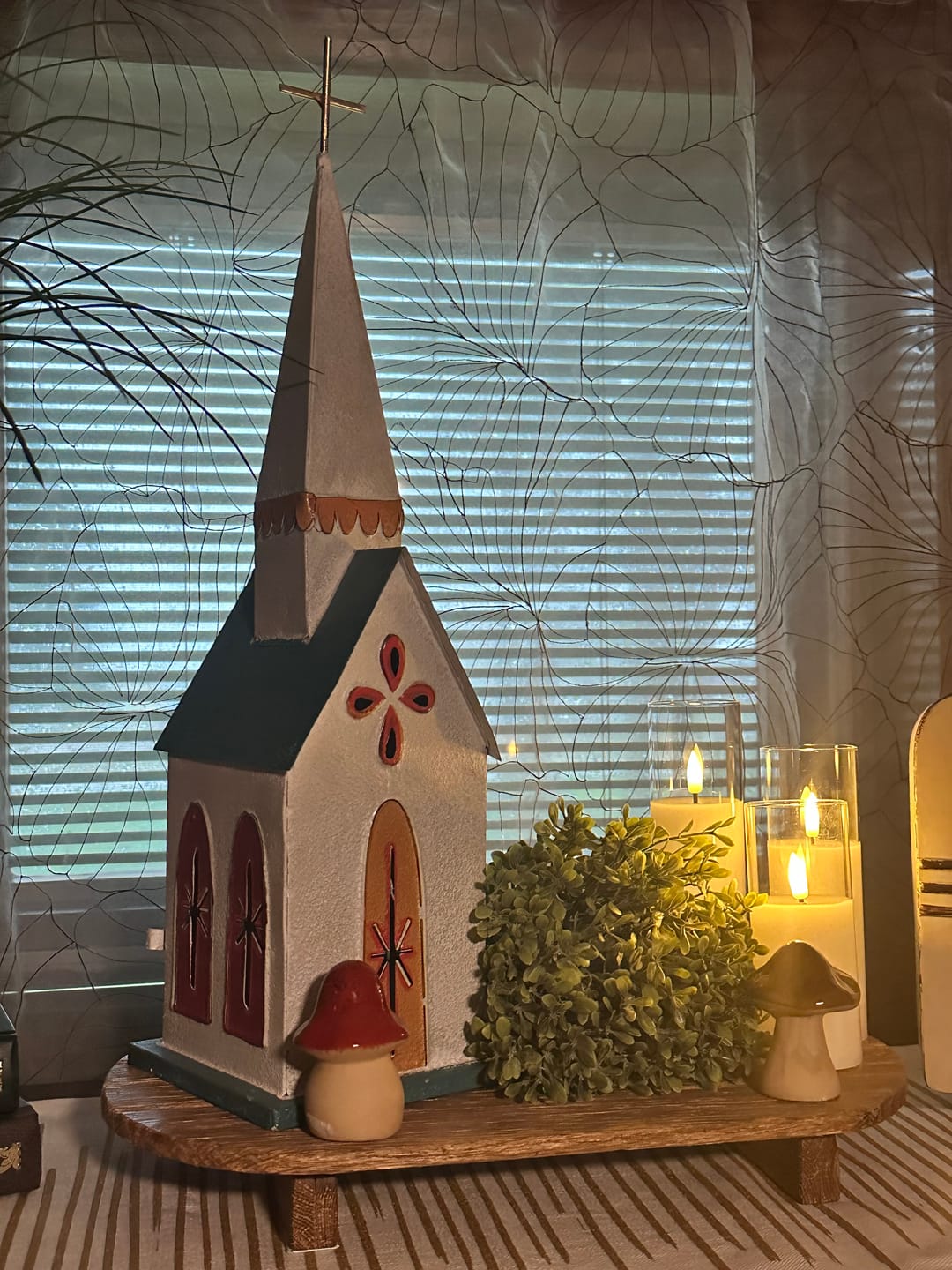 Customer photo review of Glass Flameless White Candles